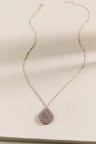 Francesca's Aurora Beaded Teardrop Necklace - Lavender