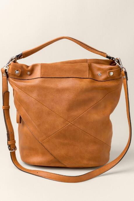 Francesca Inchess Kenyon Cross Stitch Hobo - Tan