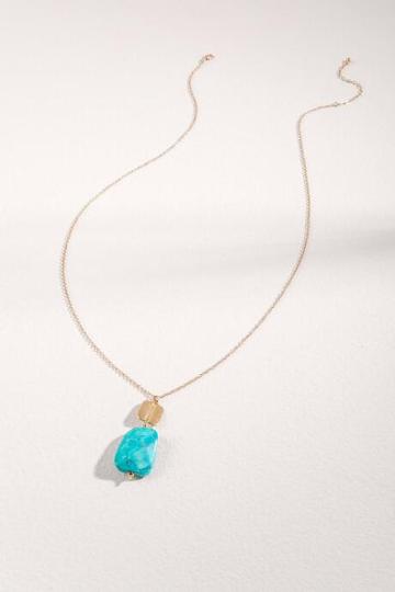 Francesca's Kye Facet Stone Necklace - Turquoise