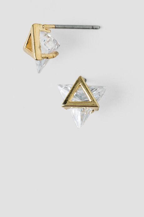 Francesca's Eileen Shadow Triangle Stud Earrings - Crystal