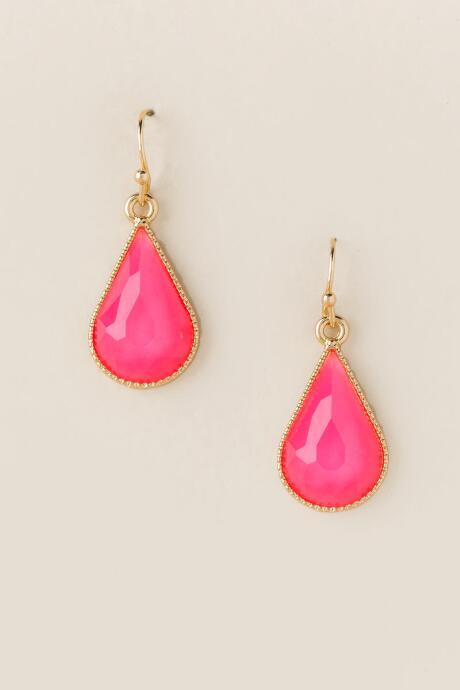 Francesca's Rachel Teardrop Earring In Neon Pink - Neon Pink