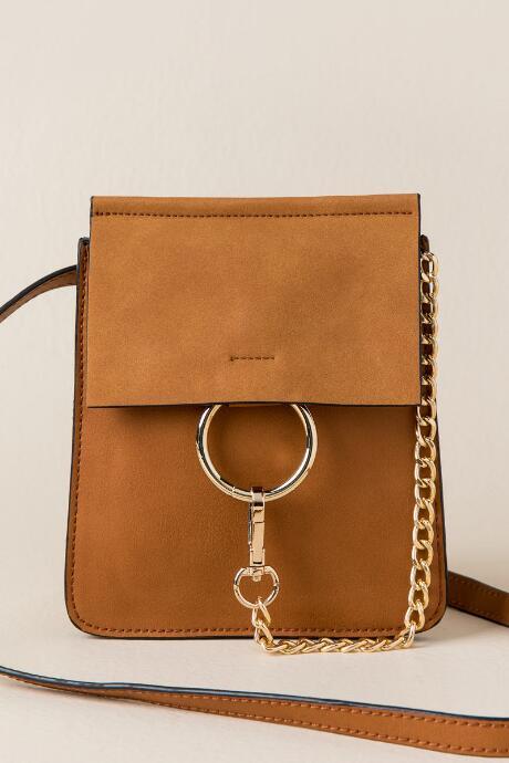 Francesca's Scarlett Mini Ring Crossbody - Cognac