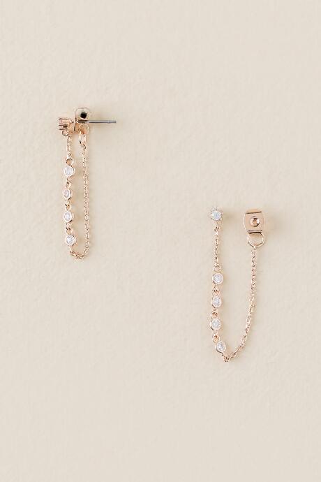 Francesca's Abigail Cubic Zirconia Thread Earring - Rose/gold