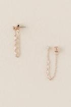 Francesca's Abigail Cubic Zirconia Thread Earring - Rose/gold