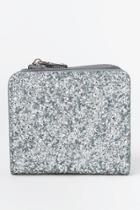 Francesca's Patti Glitter Zip Around Wallet - Silver