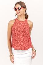 Francesca's Janet Ditsy Floral Tank Top - Red