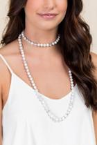 Francesca's Reily Howlite Beaded Necklace - White