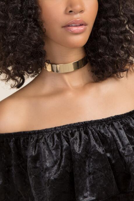 Francesca's Helen Metal Tie Back Choker - Black