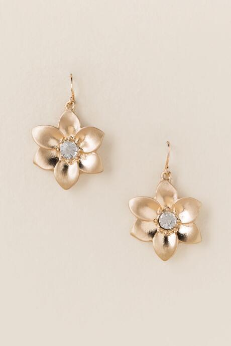 Francesca's Suzette Cubic Zirconia Flower Earrings - Gold