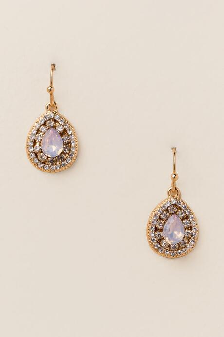 Francesca's Alaeli Stone Teardrop Earring - Crystal