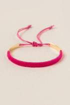Francesca's Lainey Pull Tie Bangle In Pink - Neon Pink