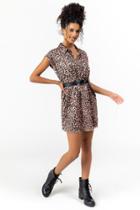 Francesca's Glinda Frayed Dress - Leopard