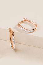 Francesca's Eloise Crystal Hoop Earrings - Rose/gold