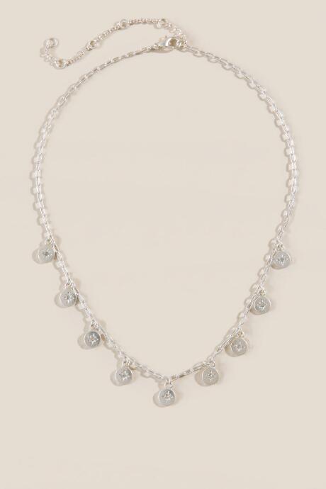 Francesca's Shawna Coin Drop Necklace - Silver