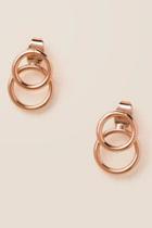 Francesca's Lena Double Circle Stud Earring In Rose Gold - Rose/gold