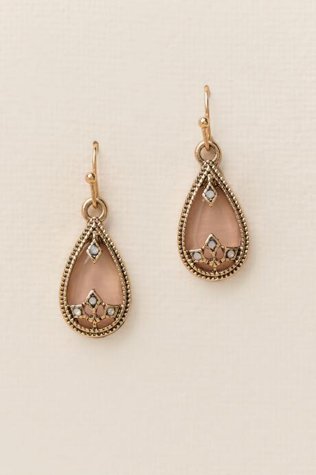 Francesca's Amala Stone Drop Earring In Pink - Pink