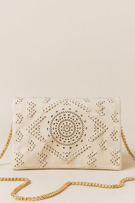 Francescas Charlize Whipstitch Clutch Crossbody - Ivory