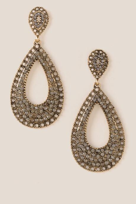 Francesca's Norma Glass Teardrop Earrings - Black