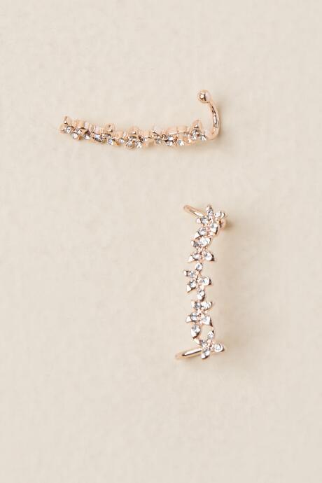 Francesca's Zana Flower Ear Cuff Bracelet In Rose Gold - Rose/gold