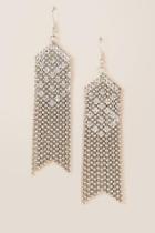 Francesca's Maisie Chain Fringe Drop Earring - Silver