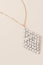 Francesca's Hailee Howlite Pendant Necklace - White