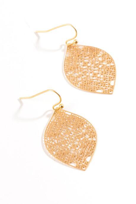 Francesca's Perla Filigree Drop Earrings - Gold