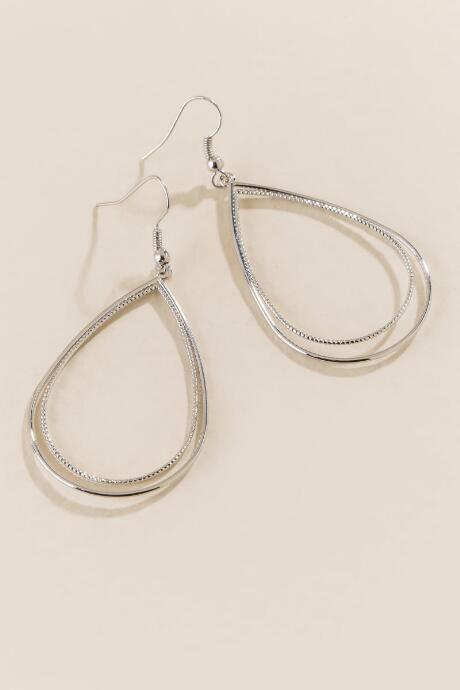 Francesca's Tila Teardrop Silver Earrings - Silver