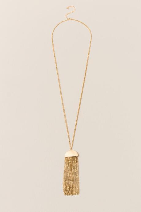 Francesca's Zoe Tassel Fringe Pendant - Gold