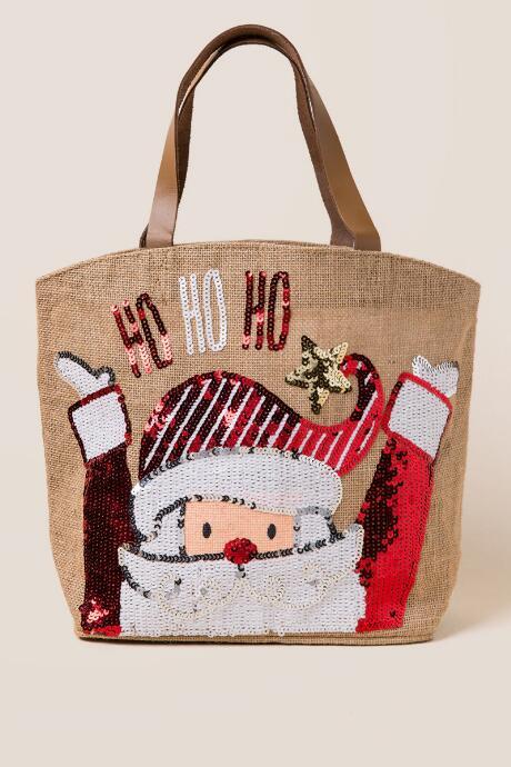 Mud Pie Kids' Sequin Santa Tote