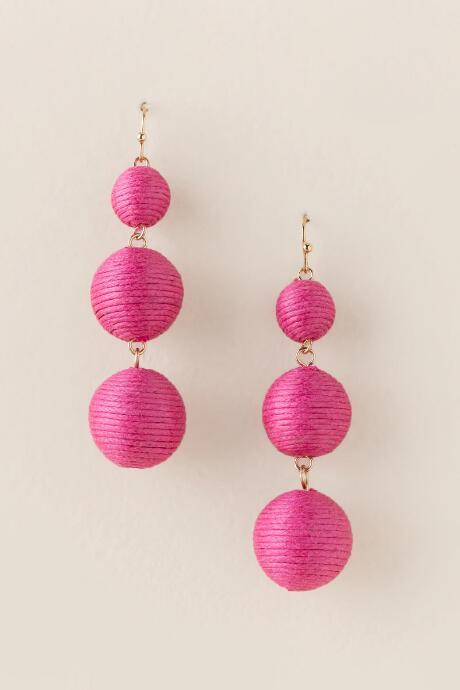 Francesca's Alaina Bauble Ball Drop Earring In Berry - Berry