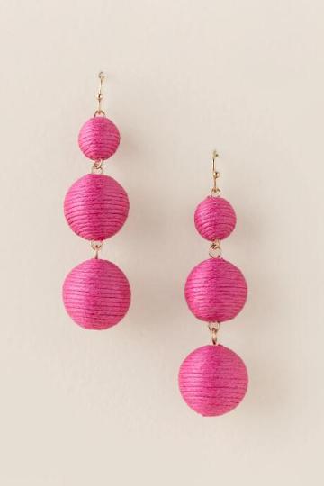 Francesca's Alaina Bauble Ball Drop Earring In Berry - Berry