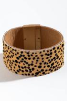Francesca's Georgia Cheetah Leather Wrap Bracelet - Brown