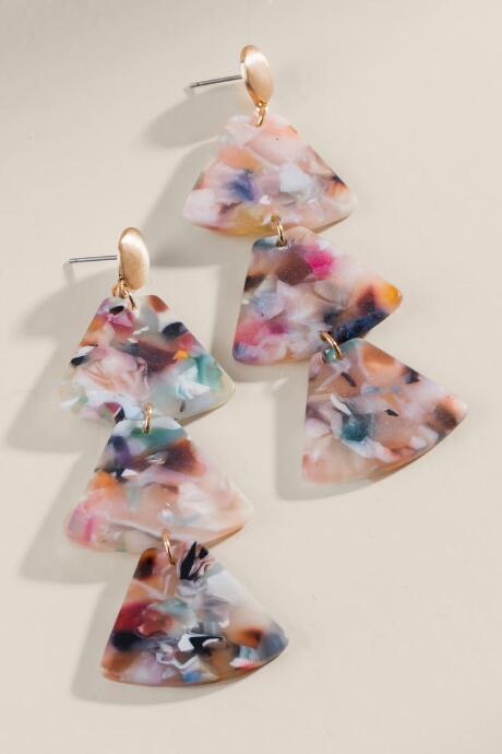 Francesca's Esther Tiered Statement Earrings - Multi