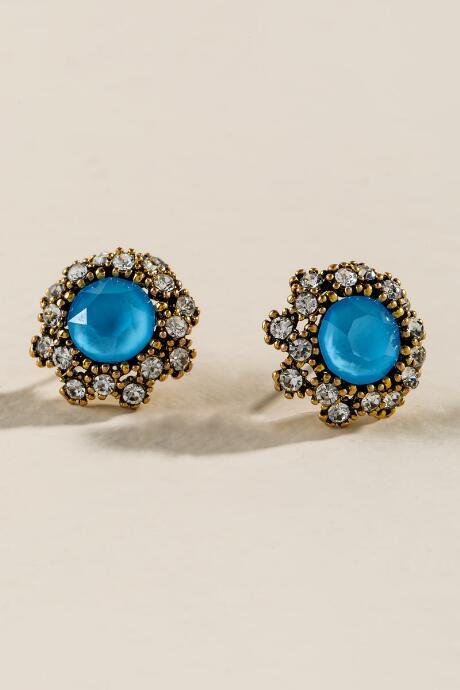 Francesca's Nemi Neon Stone Studs - Blue