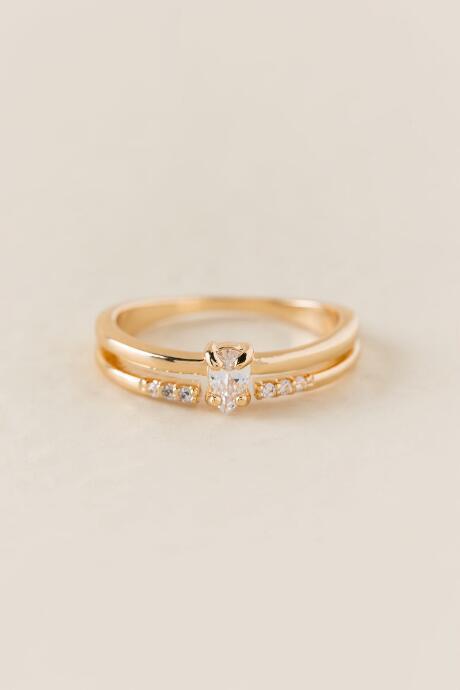 Francesca's Meghan Cubic Zirconia Ring - Gold