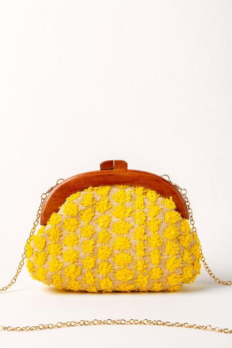 Francesca Inchess Paris Retro Fashion Clutch - Yellow