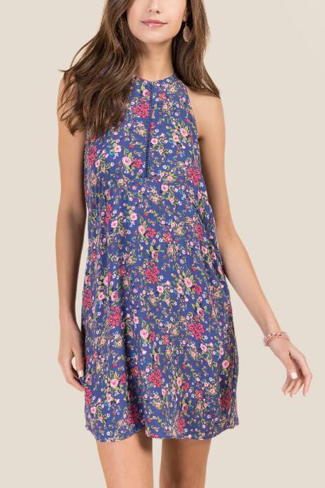 Everly Melissa Floral Cutout Shift Dress - Vintage Purple