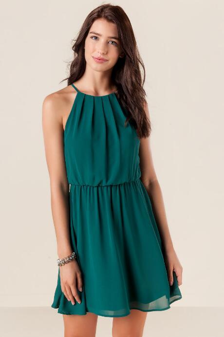 Plus Size Lush Avery Solid Dress - Evergreen
