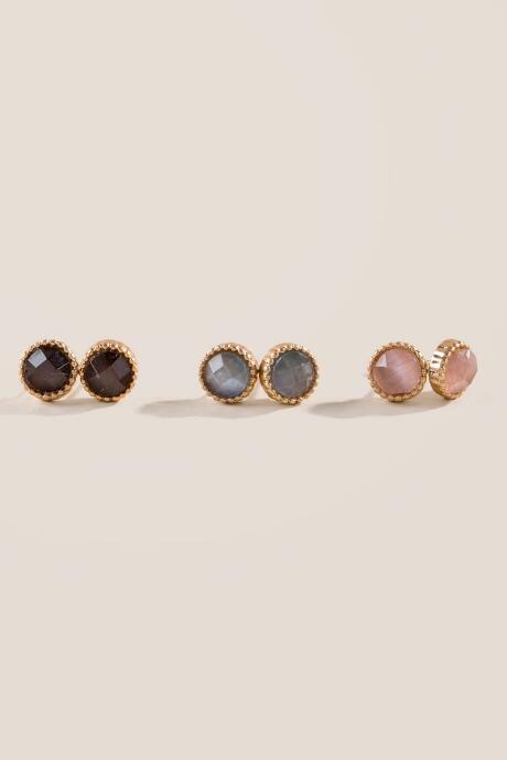 Francesca's Ziva Cat Eye Stud Set - Multi