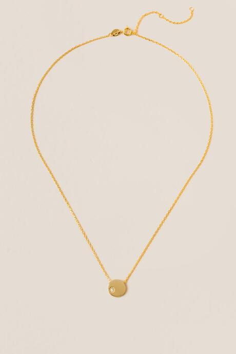 Francesca's Tammy Sterling Silver Coin Necklace - Gold