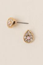 Francesca's Justine Teardrop Stud Earring In Opal - White