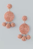 Francesca's Robyn Beaded Chandelier Earrings - Rose/gold