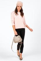 Francesca's Bradi Dolman Sleeve Top - Blush