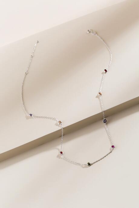 Francesca's Abigail Rainbow Cubic Zirconia Necklace - Multi