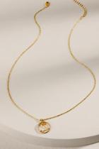 Francesca's Pisces Constellation Circle Pendant Necklace - Gold