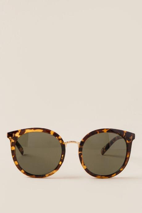 Francescas Vera Rounded Sunglasses - Tortoise