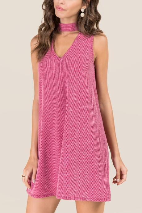 Alya Celia Gigi Rib Knit Dress - Burgundy