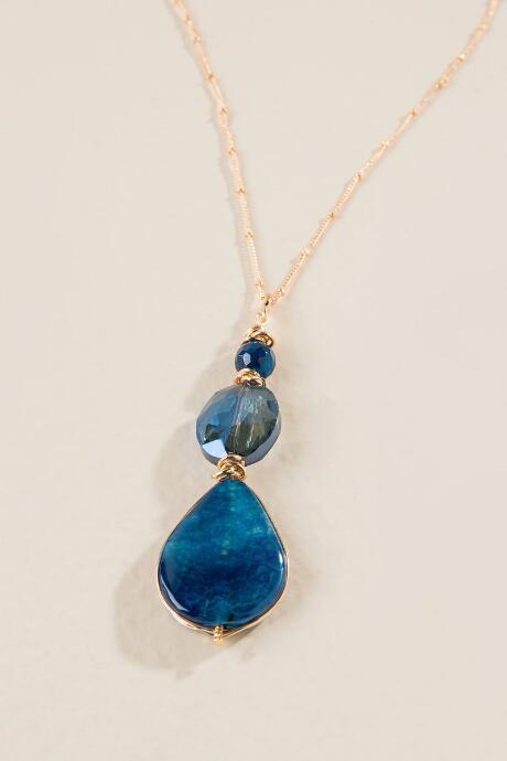 Francesca Inchess Concordia Glass Pendant In Blue - Navy