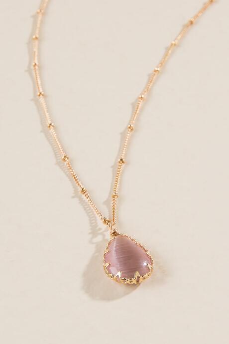 Francesca Inchess Suzette Stone Pendant In Mauve - Mauve