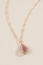 Francesca Inchess Suzette Stone Pendant In Mauve - Mauve